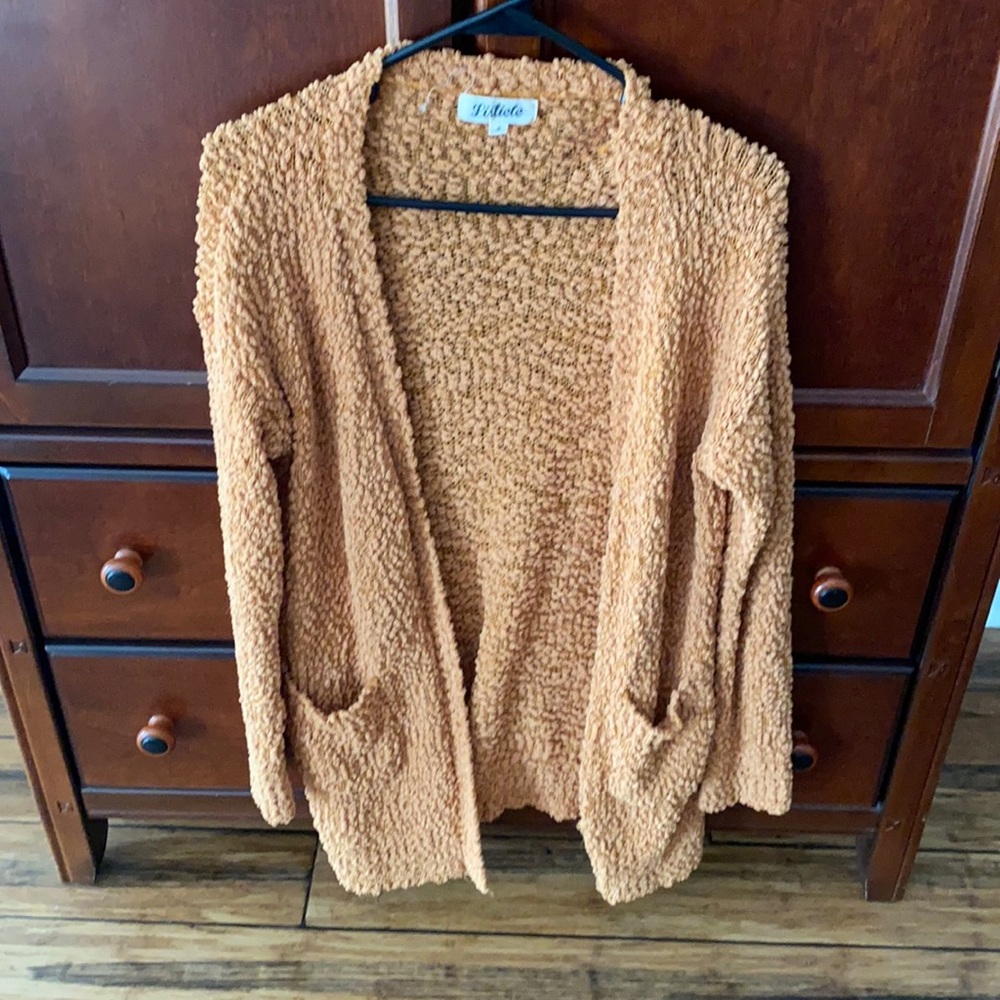 Mustard popcorn cardigan